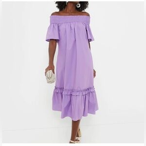 Hyacinth House Purple Shirred Midi Dress Sz XS
